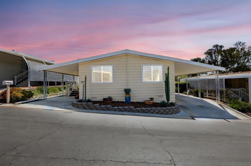 This beautiful home has a lovely floor plan, with light and airy spaces, and an open concept. Everything is in excellent condition, from the luxury primary suite with tiled bath to the large second bedroom. The addition bath is fully upgraded with tile. The kitchen is a delight with upgrades throughout. The residence has a 433 A permanent foundation for excellent financing. The roof, HVAC, AC, and water heater have been recently upgraded. Gorgeous side patio opens up a lovely backyard with easy maintenance and is decorator-perfect. Also enjoying low monthly costs with HOA fees of $222 trash service at $24.07, and sewer at $31.19. Madrid Manor offers a vibrant, resort-style lifestyle with outstanding amenities, including a large clubhouse, sparkling pool and spa, fitness center, aerobics room, tennis and pickleball courts, mini golf walking paths, RV/boat/trailer parking, and beautifully maintained grounds. Ideally located near shopping, dining, and medical services, this home delivers an exceptional combination of comfort, value, and community living. Don’t miss the opportunity to experience one of San Marcos’s most sought-after 55+ neighborhoods!