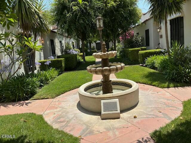Here's your opportunity to live in the historic Don Carlos Court! First time this unit is available for leasing. This one-story one bedroom, one bathroom unit features high ceilings in the living room with a fireplace, a cozy dining area, a functional kitchen that includes all the appliances, such as a refrigerator, a combo stove/microwave, dishwasher, and attractive counter tops as well as a stackable washer/dryer. The light and bright master suite is carpeted with several closets which is next to the full bathroom. Hardwood floors in the living room and dining areas with handsome tile floors in the kitchen. There is a community spa plus a 2-car, gated subterranean garage with storage space.Don't miss this special gem!
