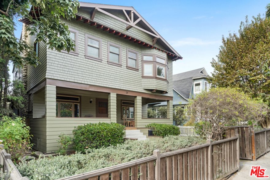 Totally restored 4 bed/3.5 bath Craftsman located on prime Venice walk street. Absolutely stunning with the perfect blend of period details and updates. Enclosed front yard leads to inviting large covered front porch, opening to large living room with wood beam ceilings, stone finished fireplace, built-ins and bay window with original stained glass. Spacious formal dining room opens to remodeled gourmet kitchen with center island, travertine countertops, stainless steel appliances including 2 dishwashers and newer 6 burner range/oven. Charming breakfast room with built-in banquette and den area all open to entertainer's back deck and spacious yard with brick patio, hot tub, fire-pit and built-in barbecue. 4 bedrooms upstairs include spacious primary suite with large walk-in closet and sunny bay window with built-in bench. Primary bath includes shower double rain shower heads and marble finished vanity with 2 sinks. 4th bedroom with vaulted ceiling and ensuite 3/4 bath. 4-car parking including 2 car garage w/ new auto door. Central ac/heat, alarm system and Tesla EV charger located in garage. Steps to boardwalk and beach, and ideal close proximity to trendy Abbot Kinney, Main Street and Marina Del Rey restaurants/shops. Some furniture included w/ lease. Available end of October!