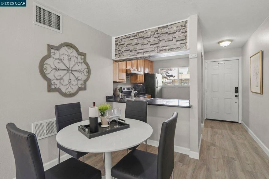 Experience modern living, Live the ultimate urban-suburban lifestyle in this completely remodeled 2-bedroom, 2-bathroom condo. Perfectly positioned for commuters and city-lovers alike, this home is just a short walk or drive to BART and bus transportation, putting the entire Bay Area within reach. Inside, the unit is a showcase of modern upgrades, including new laminate flooring, fresh paint, and a fully updated kitchen with stainless steel appliances. Both bathrooms are brand new from top to bottom. With BART, downtown Concord and fantastic shopping options just moments away, you'll love the convenience and comfort this home offers.