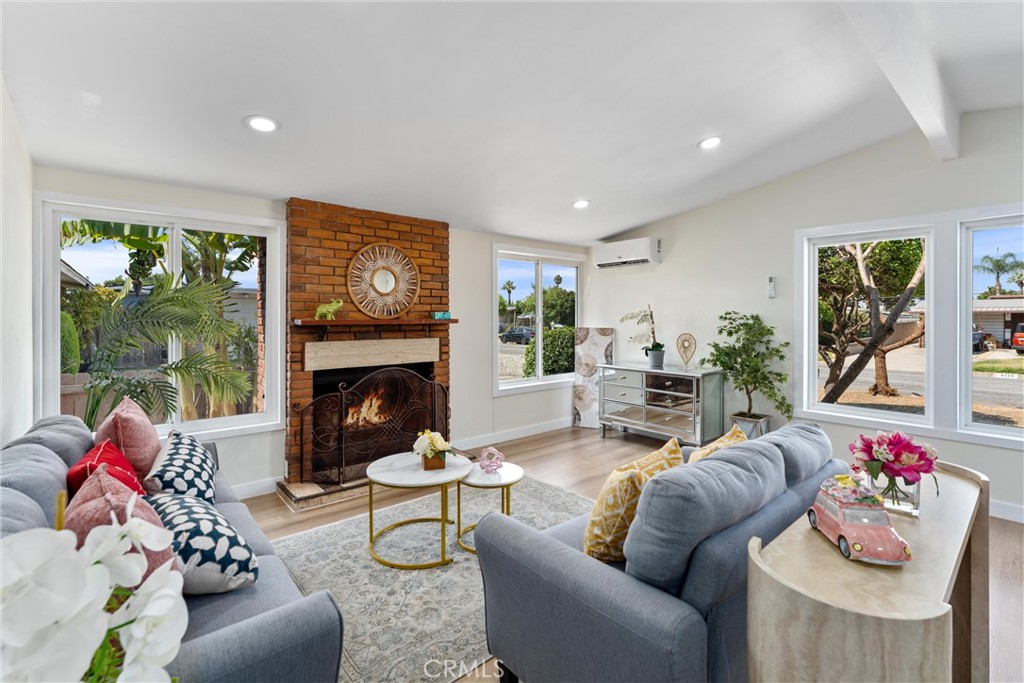 Stop scrolling and welcome to your fresh start in Covina! A house with PAID OFF SOLAR PANELS! 4508 N Heathdale Ave is a fully remodeled single story home with 3 bedrooms, 2 baths, 1,173 square feet of living space, on a 6,068 square foot lot in a quiet low traffic street with great curb appeal and a welcoming driveway. Inside, the bright open living and dining area has a cozy brick fireplace, new dual pane windows, new doors, new luxury vinyl plank flooring, and recessed lighting. The kitchen is brand new with quartz style counters, full backsplash, self closing shaker cabinets and drawers, stainless steel appliances, and a deep sink with pull down faucet. Both bathrooms are completely updated with designer tile, new vanities, framed mirrors, and modern fixtures. Bedrooms feel airy and comfortable with new floors, trim, and windows. Yes, it has a primary suite with its own bathroom. Outside you’ll find a classic front yard and a large private backyard with block walls, mature fruit trees, a big lawn, multiple storage sheds, and plenty of room to entertain or relax. Seller is including a one year upgraded home warranty (buyer’s choice) and paying for termite section 1 clearance so you can move in worry free. All of this in a great location near parks, schools, markets, the 210 and 10 freeways, downtown Covina, and the farmers market. Everything is new, everything is ready—so move fast because this is the deal you’ve been waiting for.