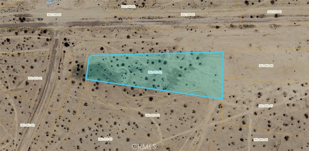 4 lots available for 1 price. Included in sale APN# 262-051-01 (1.76 acres), 262-151-08 (8,276) sq ft, 262-323-03(6,534) sq ft & 288-252-15 (13,503) sq ft. Equaling 2.41 acres all together. The properties are in different locations in California City. All roads are dirt roads except for Twenty Mule Team Pkwy Rd.