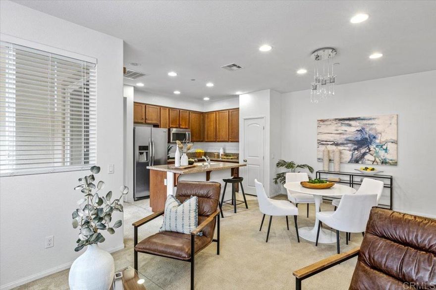 Welcome Home! Discover this adorable, turn-key corner unit in the sought-after Monterra at Montecito community in Otay Ranch. This stunning home offers 2 spacious bedrooms and 2 full baths, featuring an open floor plan that seamlessly blends comfort and style. Enjoy a private patio, perfect for relaxing or entertaining, along with the convenience of a private first-floor garage with direct entrance to your home. Monterra residents enjoy resort-style amenities, including a sparkling community pool and spa, clubhouse, bocce ball court, and more. With so much to offer, this home is the perfect blend of convenience and lifestyle. It won’t last long!
