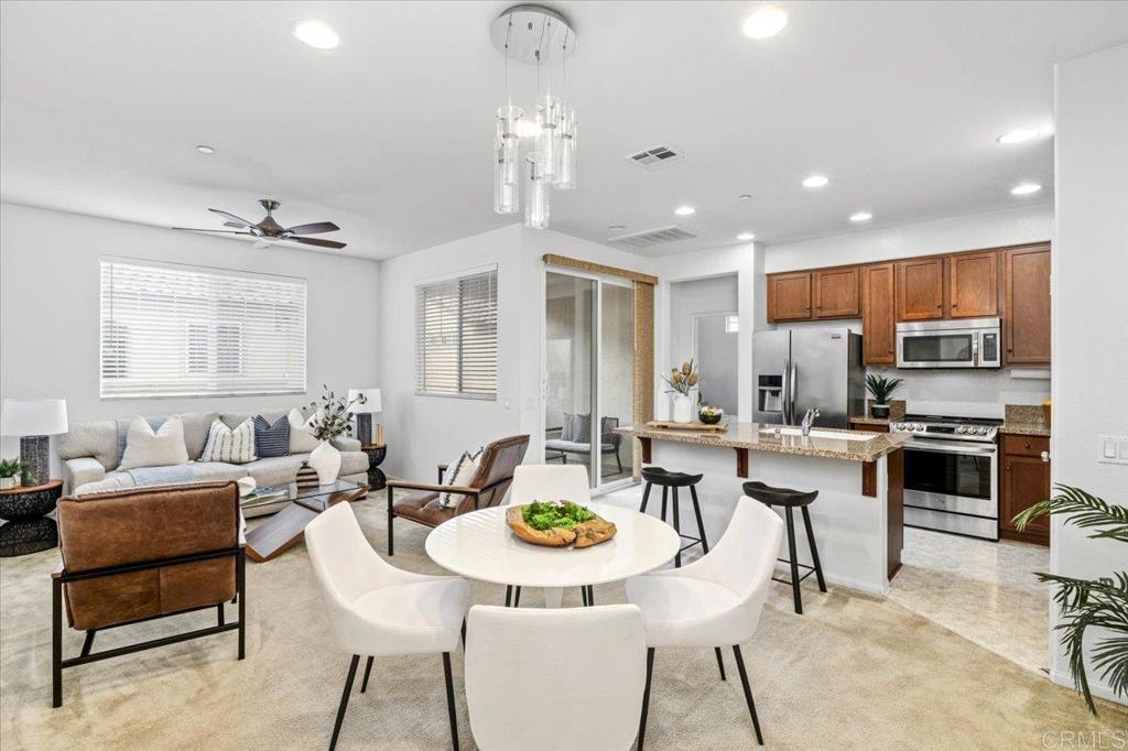 Welcome Home! Discover this adorable, turn-key corner unit in the sought-after Monterra at Montecito community in Otay Ranch. This stunning home offers 2 spacious bedrooms and 2 full baths, featuring an open floor plan that seamlessly blends comfort and style. Enjoy a private patio, perfect for relaxing or entertaining, along with the convenience of a private first-floor garage with direct entrance to your home. Monterra residents enjoy resort-style amenities, including a sparkling community pool and spa, clubhouse, bocce ball court, and more. With so much to offer, this home is the perfect blend of convenience and lifestyle. It won’t last long!