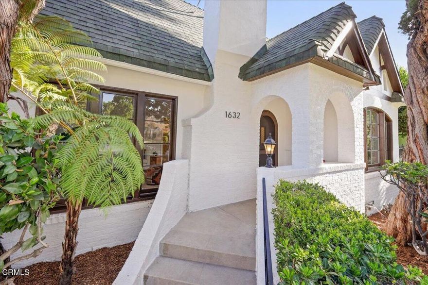 Classic 1925 English Tudor with Bonus Studio in Prime Eagle Rock.Tucked away on a cul-de-sac in the heart of Eagle Rock, this beautifully renovated 1925 English Tudor blends timeless character with thoughtful modern updates. The main house offers 2 bedrooms and 1 bath across 1,479 sq ft (taped), featuring original hardwood floors, tray ceilings, restored period windows, and a stunning cathedral-ceilinged living room anchored by a dramatic fireplace.A formal dining room leads into the bright, renovated kitchen with new cabinetry, countertops, fixtures, and stainless-steel appliances. Enjoy a cozy breakfast nook and a spacious family room that opens via French doors to a serene, terraced backyard--perfect for outdoor entertaining or peaceful relaxation.Above the detached garage, a fully permitted 278 sq ft studio includes a 3/4 bath and storage, ideal as a third bedroom, guest suite, creative space, or potential rental.Additional upgrades include a new HVAC system, tankless water heater, updated plumbing and electrical, new windows, refinished floors, and fresh interior/exterior paint. The garage is currently configured as a gym/storage space.Just minutes from both Colorado Blvd and York Ave, enjoy quick access to Eagle Rock and Highland Park's best shops, restaurants, and freeways. A rare turnkey gem with historic charm and modern functionality.