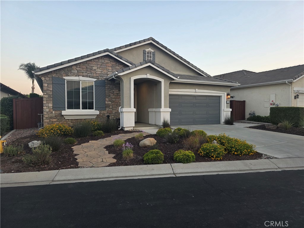 This beautiful KHovnanian built home has been recently updated, located on cul-de-sac & is surrounded by resort style retirement living for Adults 55+ (1st occupant must be 55+, all additional occupants can be 45+). Located in West Hemet, near Winchester, a Four Seasons Community. The community has many amenities for your enjoyment & entertainment, which includes 24 hours security, The Lodge Club House and Bistro Restaurant, Game Room, Computer Room, Pool and Spa, Workout Room, Salon, 18 Holes Golf Course, Billiard Room, 2 Tennis Courts, Pickleball Courts, Movie Theater Room and many more activities. If you like to travel, check out their community group tours. The home offers a Primary Suite and Primary Bathroom, counter hight cabinets w/dual sinks, & walk-in-closet, Guest Bedroom w/counter hight cabinet, Den or Office and second bathroom. This home has ceiling fans throughout, nice size kitchen with a large island, solid surface counters & under cabinet lighting in the kitchen. Spacious family room with gas fireplace, electric blinds, dining room area, separate laundry room, recessed lighting. It has an extended longer garage and driveway, beautiful large yard with covered patio and mountain views. You will not be disappointed. A Must-See Community! All furnishings are negotiable separate from sale of home.