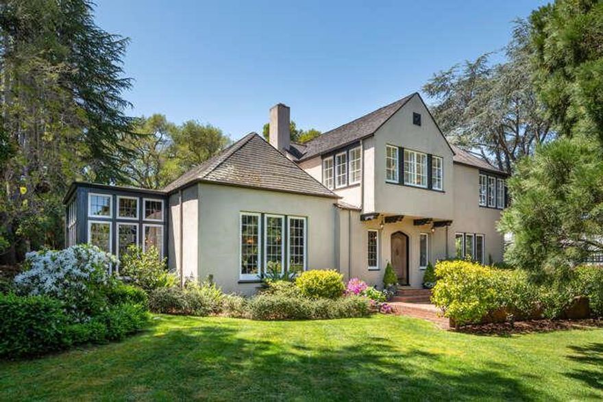 THIS is HOME!   Beautifully located, this extraordinary home showcases elegance and charm. A gorgeous architectural gem that shines for casual living and elegant entertaining. The quality of classic design is immediately evident in the handcrafted woodwork, high ceilings, and divided light windows, all graced with the finest details.  Living areas flow in a welcoming configuration around the elegant entry leading to a richly detailed living room, gracious formal dining room and culinary eat-in kitchen with adjoining family room that naturally extends to the sensational yard. Mature landscaping frames the home on a lot measuring.72 acre with resort inspired tranquility, vast lawn areas, tennis court and fountain courtyard perfect for outdoor relaxation and entertaining. A coveted neighborhood, close to exceptional schools, shopping, dining, recreation, convenient commute routes to San Francisco, SFO and Silicon Valley makes this one-of-a-kind property a guaranteed wonderful home! County records show 3080 sq ft., Appraisals and Floor Plan Visuals show over 3500 sq ft