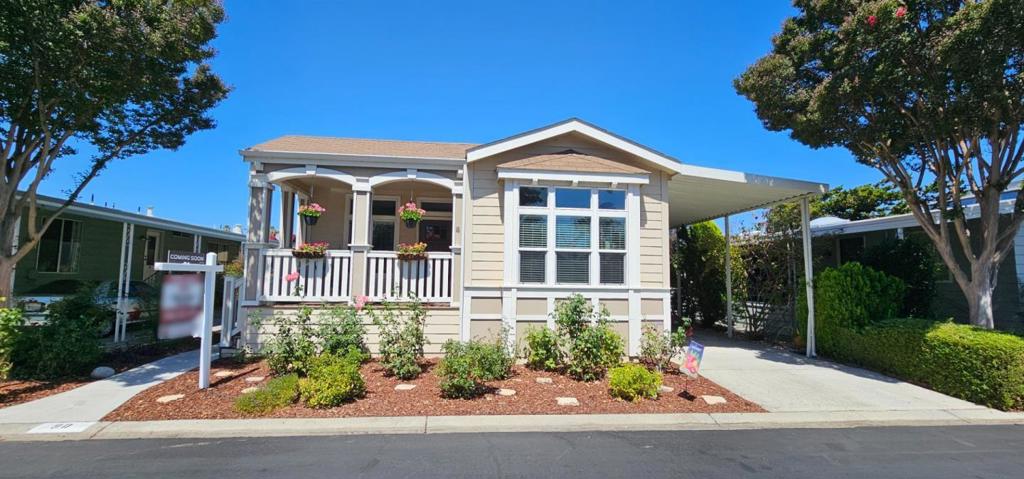 Welcome to Quail Hollow #90, a place that you will be sure to call home. Come take a look at this well maintained 2015 Silvercrest 3bed 2bath beauty. Located near Campbell Pruneyard and just 5min away from major freeways, makes this location very desirable. Enjoy approx. 1448sq-ft of living space nestled in the community of Quail Hollow for Older Adults. The property is centrally located in the community with guest parking and clubhouse just a stone's throw away. Enjoy a factory-built porch for outside tea, open concept floor plan with inviting laminate floors throughout except baths and bedrooms. Nestle up to your own ledgestone surround gas fireplace in the living room for those chilly evenings. Home is fitted with 9ft flat ceilings, a large open kitchen with a sit at island, dining room bay window, granite tops, solar tubes and more. Home features a large master bedroom with a walk-in closet and a spacious master bathroom with a linen cabinet. From ceiling fans, stacked windows, washer/dryer, storage shed, and AC, all make this home very desirable and move-in ready.
