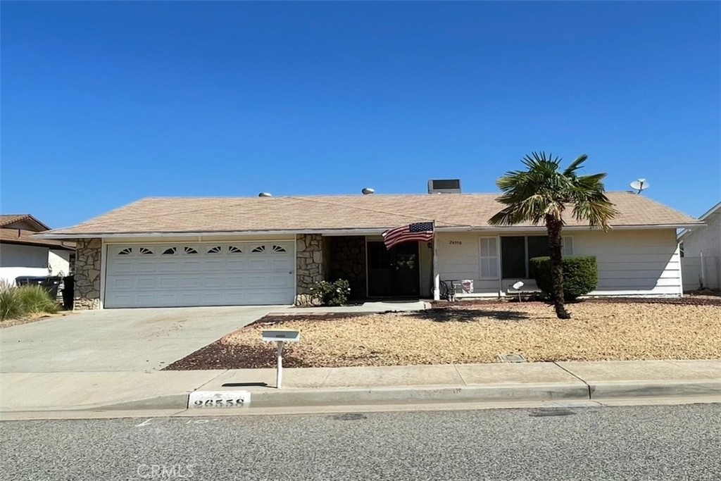 Welcome to 26558 Chambers in Menifee — a desirable single-story home in a vibrant 55+ community. This move-in ready residence features 2 spacious bedrooms with walk-in closets, 2 bathrooms, and a 2-car garage. Inside, you’ll appreciate the fresh look of new luxury vinyl flooring, offering both style and easy maintenance. The floor plan flows seamlessly from the light-filled living areas to the kitchen and dining space, leading to a covered back patio perfect for entertaining or relaxing outdoors. The highly sought-after HOA provides resort-style amenities including a pool, spa, card rooms, fitness center, and endless social activities. Priced competitively to attract strong interest, this home is an excellent opportunity for buyers looking for value in a thriving community. Don’t wait — homes in this neighborhood sell quickly.