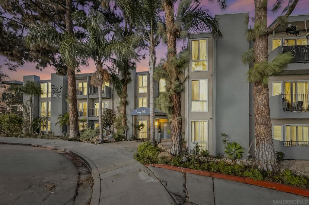 Conveniently located just minutes from SDSU, this spacious one-bedroom condo offers the ideal blend of comfort and convenience. Step inside to an open-concept layout where the living room, dining area, and kitchen flow effortlessly together — perfect for entertaining or relaxing at home. The upgraded kitchen features granite countertops, stainless steel appliances, decorative glass cabinet doors, and a breakfast bar for casual dining. Enjoy peaceful moments on your private balcony, overlooking the vibrant courtyard and sparkling pool shaded by mature pine trees. The bedroom suite provides ample space for rest complemented by an updated en suite bathroom and a spacious walk-in closet. At Tuscany Place, you’ll enjoy the resort-style amenities — sparkling pool and spa, BBQs, outdoor dining areas, clubhouse, fitness center, and convenient located laundry facilities — plus your own assigned parking space for easy access. Just steps from local cafés, restaurants, and shops — this home truly offers the best of central San Diego living. Don’t miss this incredible opportunity!