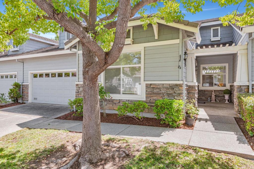 Spectacular single level home in The Villages Golf & Country Club. Located in Sonata, one of the newest villages, this lovely 2 bed 2 bath home has high ceilings adding a wonderful feel to the 1,629 sf of living space. Features a very open floorplan with natural light. You'll love the peaceful backyard that features a pergola, rose bushes, a lemon tree, a bottle bush tree, and a shady Japanese maple tree in the patio area. Park your car in the spacious 2 car garage and walk directly into the house. Everything is on one level. Additionally, you will find a large great room/living room and kitchen with plenty of space. A formal dining room and breakfast nook are also featured. The master suite is large and spacious with a fantastic walk in closet along with a separate shower and soaking tub. The 2nd bed & 2nd full bath with tub/shower provides a great option for another resident, a guest room or an office. 2 car garage w/built in cabinets & the large outdoor patio area is perfect for relaxing or entertaining. The Villages offers a security gated community within minutes to most Silicon Valley attractions. Features include golf/tennis/pickleball, pools & spas, trails, exercise facility, post office, library, art studio, clubs & organized activities for every interest.