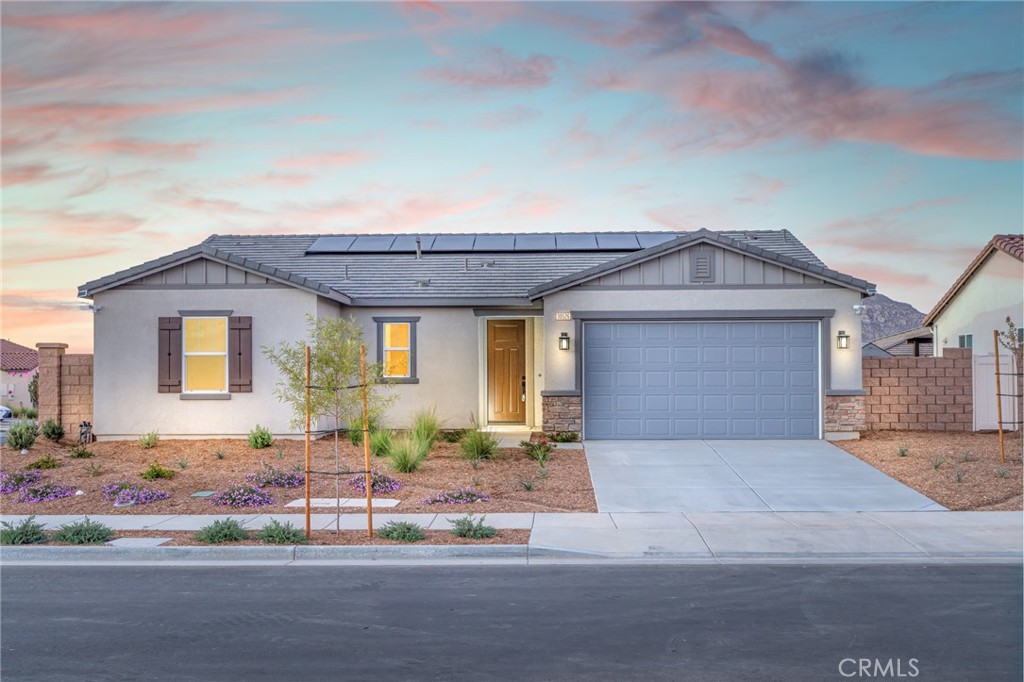 Be the first to move into this beautiful one story upgraded home  The home features 9 ft ceilings designer paint and custom flooring through out  The gourmet kitchen comes with custom painted cabinets, recessed lighting, large island with granite counter tops and stainless steel appliances, this is a must see open concept floor plan where the kitchen, dining and living areas are all in one great room with plenty of windows and a large slider to enjoy your beautiful Hill views This home sits on a large upgraded flat corner lot and would easily accommodate any life style you want to create The home has an office that can easily be turned into a 4th bedroom if needed The large master bedroom is separate from the other rooms for privacy and comes with a large walk in closet and beautiful upgraded bathroom with a glass door shower. The second full bathroom can accommodate the other bedrooms and guests The landscaping in the front is beautiful and drought resistant so easy to maintain you may not need the extra expense of a Gardner. Come home to your private oasis and relax your homes amenities knowing that your solar is paid for and is making your life much easier on your pocket book.
This home is close to everything..