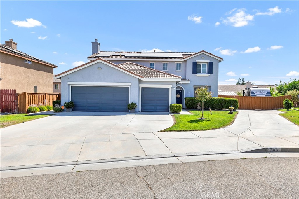 Welcome to your new home! Beautiful move in ready home on a CUL-DE-SAC featuring 4 Bedrooms, 3 Bathrooms, 2039 sq ft of living space, Attached 3 car garage, Gated RV access, DID I MENTION GATED RV ACCESS! ROOM FOR ALL YOUR TOYS! More great features include large family room and a newly updated open concept kitchen with plenty of storage space, cozy fireplace, indoor laundry, central heating/air, Solar, sliding glass door to exterior yard, large walk-in closet in Primary bedroom, Primary bedroom balcony, water softener, ceiling fans, cable ready and NO HOA'S! Easy commute down the Ramona expressway to the I-215 and the I-10/60 Freeways and 30 minutes to Temecula's Wine Country. Home is located close to parks, schools, shopping centers and Mt. San Jacinto Community College. Hurry!! This one wont be on the Market Long!