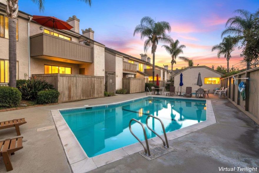 Discover your serene retreat at 2366 Grand Avenue. This charming unit offers a harmonious blend of comfort and convenience, featuring 2 spacious bedrooms and 2 bathrooms within 1,139 square feet of living space with a community pool, Jacuzzi. & wash room. HOA includes water!  Enjoy outdoor living on the patio, which comes with additional storage space—ideal for keeping your essentials organized. This home includes two convenient parking spots, ensuring ease of access. Situated close to major freeways, schools, shopping, dining, and beautiful beaches, making it an ideal location for enjoying the best of San Diego living.