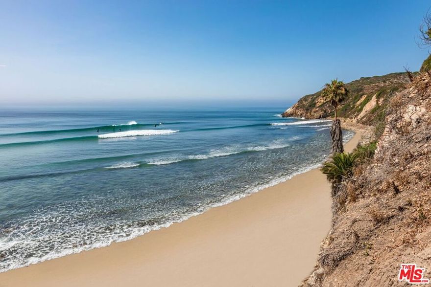 The Big Dume Point House is the crown jewel of Cliffside Drive. Perched on the number one promontory with 270 degree views with private stairs for beach access at the 50-yard line of the two best surf point breaks in all of Malibu; Little Dume and Big Dume. Unobstructed explosive views of the majestic Dume bay, out to Catalina Island, Queen's Necklace, and downtown Los Angeles in the distance with its snowcapped mountains in back. This property has it all. This neighborhood is the most exclusive enclave in all of Malibu where the titans of the industry live and play for the best lifestyle Southern California has to offer. If you're a surfer or love to be connected to nature and all its sea life - whales, dolphins, and sea lions - in your backyard, it doesn't get better than this. Just completed and cladded in Japanese Shou Sugi Ban wood, walls of glass, French herringbone oak floors, Roman clay plaster walls, exquisite stones curated from around the globe, steel roof, guest house, oversized motor court, pool jacuzzi, oversized lawns, sports court, multiple fire pits, gym, spa with hot and cold plunge, two saunas, elevator, wine cellar, theater room, game room, outdoor kitchen, pizza oven, viewing decks, sliding doors for seamless indoor/outdoor living, and the latest and greatest amenities. This is a rare opportunity to own this Malibu sanctuary on the best street in the most exclusive neighborhood. Your hard work has led you to this moment, where you can finally experience the California dream.