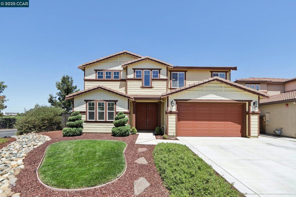 This is the one you’ve been waiting for! Welcome to this beautifully maintained, like-new home in the highly desirable Laurel Crest community. From the moment you step inside, you'll notice the attention to detail and pride of ownership throughout. The chef’s kitchen boasts an island with bar seating ideal for everyday living and entertaining with a generous walk-in pantry, ample cabinet space, and modern finishes. The open-concept living area centers around a cozy gas fireplace, perfect for relaxing evenings at home. The fresh, neutral paint makes it truly move-in ready with fans in every room for year-round comfort. This spacious home features elegant crown molding, rich wood floors, and high ceilings. Upstairs, you'll find a versatile loft space, great for a home office, media room, or play area. Retreat to the spacious primary bedroom with stunning Mt. Diablo views and a luxurious en-suite bath featuring a soaking tub, large walk-in shower, and dual vanities. Additional highlights include: 3-car tandem garage for extra storage or a workshop Upgraded iron staircase railings Laundry room with built-in sink and cabinets Don’t miss your opportunity to own this stunning home in one of the area’s most sought-after neighborhoods!