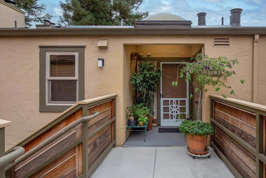Lovingly cared for home by its original owner, this exceptional top floor condo is set in a serene setting surrounded by trees with views of nature - from graceful hummingbirds to soaring falcons. This spacious home offers a beautifully updated kitchen with beautiful cabinets and quartzite countertops, Brazilian hardwood floors, new carpets, inside laundry, double pane windows, fireplace, central a/c, open living and dining room, large primary bedroom, 2 balconies, inside laundry, updated bedroom closet doors, community pool and more. Enjoy the walkable community of Makati Circle where a 0.6-mile flat loop is perfect for daily strolls. Conveniently located with easy access to HWY 85 and light rail, and you will love being just a short stroll from the Village Oaks shopping center with its array of stores and restaurants. Beautiful home, great value