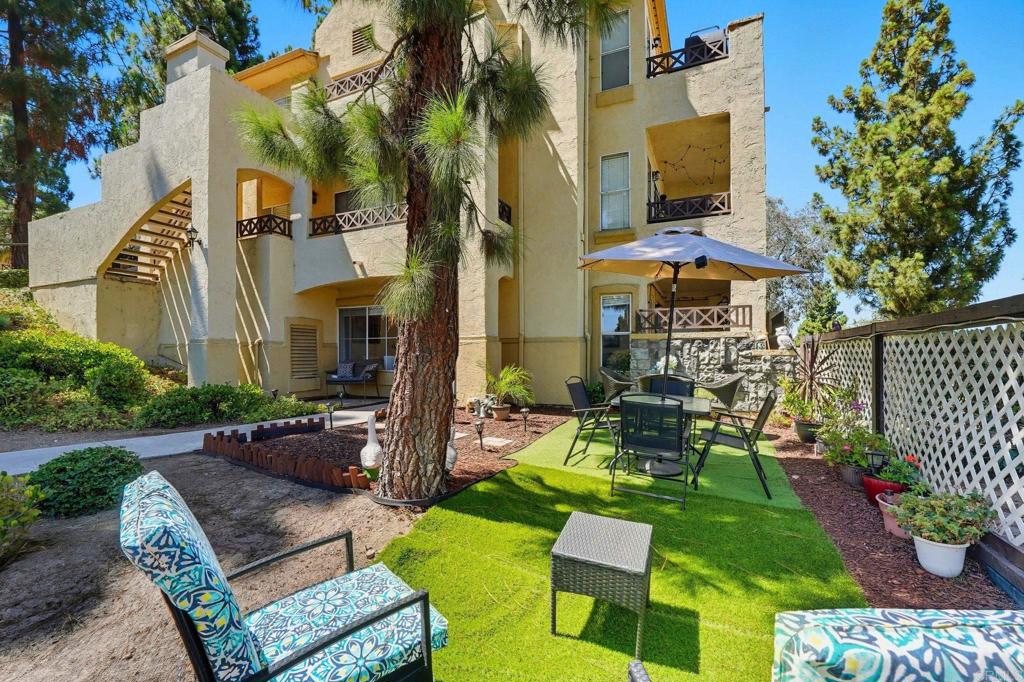 Discover this beautifully upgraded 2-bedroom, 2-bath condo in the highly desirable Camelot community. Perfectly situated in a prime, private location, this home offers a bright, open layout designed for both comfort and style. Enjoy a cozy fireplace in the living room, spacious tile flooring, and seamless access to your private patio with extra storage. The modern kitchen features granite countertops, stainless steel appliances, and plenty of cabinet space—ideal for everyday living or entertaining. The thoughtful floor plan includes in-unit stacked laundry, generous bedroom sizes, and two full bathrooms. Additional upgrades include a newer AC unit, ensuring year-round comfort. Step outside and enjoy resort-style amenities: sparkling pools, sand volleyball, tennis courts, BBQ areas, and more,all in a community with no Mello-Roos!