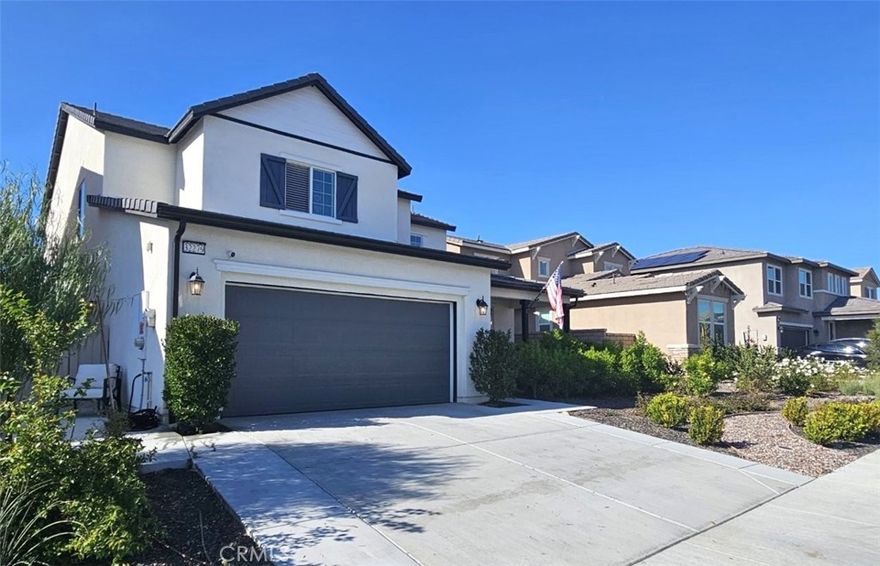 Welcome to 32279 Jeter Lane, situated in the highly desirable Braverde Community in Menifee. This home comes with SOLAR and a Tandem 3 car garage! This 2023-build offers the perfect blend of modern design, energy efficiency, and spacious living with all the upgrades. 5 bedrooms and 3 full bathrooms, and an expansive 2,721 square feet, this home is designed to meet the needs of any family. One of the bedrooms and full bathrooms is conveniently located on the main floor making it perfect for when your friends or family visit. The backyard has been completed with low maintenance hardscape, a side yard with gate perfect to be used as a dog run, and a beautiful in ground pool and hot tub that will make summer time a blast. The built in fireplace adjacent to the pool is perfect for those cold winter nights! The home is a short distance to local schools and parks.  Thoughtful storage solutions throughout the home, including a mudroom, ensure everything has its place. This home offers the perfect combination of modern amenities, energy efficiency, and a prime location—do not miss out on the opportunity to make it yours!  Rent includes all appliances, gardener and pool service, plus solar.  Tenants pay for other services and utilities.  Animals considered case-by-case.  Available January!!!!