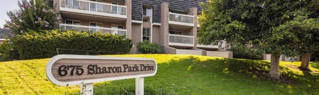 SHARON PARK QUIET AND CONVENIENT CONDO. Nestled into the low rise hills, and so close to Stanford, this 2nd story end unit is light and bright and quiet! Super bikable area! FULLY FURNISHED with cozy, contemporary furnishings and artwork, it feels like a retreat. Open floorplan, with wall to wall windows and huge balcony that extends the living space in the living and dining room. Comfy queen beds in both bedrooms, master is an ensuite with a walk-in shower and walk-in closet. Nice hall bathroom with shower over tub. Linen closet. Kitchen is fully stocked with dish and potware. No smoking of any kind is permitted on the premises. No pets. Enjoy beautiful park-like amenities, pool, and quiet. With excellent balcony views, new wood flooring.Perfectly located to Stanford! Around the corner is a great shopping center with a Safeway, several great restaurants and boutiques and less than 2 miles from the world-class Stanford Shopping Center. 40 Mi to SF. Easy access to 280.