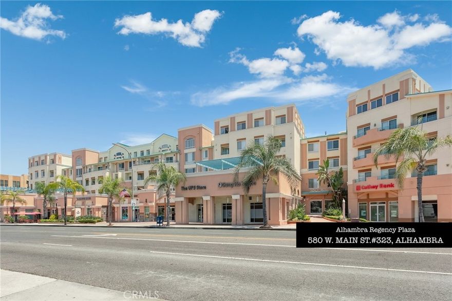 Alhambra Regency Plaza is a 2015-built mixed-use community located in the heart of Downtown Alhambra. It offers excellent walkability to supermarkets, restaurants, a cinema, farmer's market, banks, library, parks, and the Alhambra Golf Course, with convenient access to public transportation and major freeways.

Community amenities include a clubhouse, tennis court, central courtyard, secure gated parking, visitor entry system, and elevator access. Ground-level commercial spaces provide added convenience with shops, cafes, and daily services just steps away.

This rare two-level penthouse unit (One of only 4 penthouses in the whole building!) offers 3 bedrooms, 3 bathrooms, a loft, and 3 parking spaces. The main living area features soaring ceilings, oversized windows, abundant natural light, and a tiled fireplace that adds both character and warmth.

The kitchen is equipped with granite countertops, white cabinetry, recessed lighting, and a double-basin sink. A laundry closet is tucked nearby, and the large adjacent dining area supports both daily living and entertaining.

The main-level primary suite includes a private balcony with city and mountain views, dual closets, and ensuite bathroom with soaking tub, a shower room, and dual vanities. Upstairs offers a functional layout loft with an arched window and a secondary bedroom with an en-suite bath—ideal for guests, remote work, or flexible living.

A thoughtfully laid-out home offering style, space, and central convenience—perfect for homeowners or investors seeking long-term value.