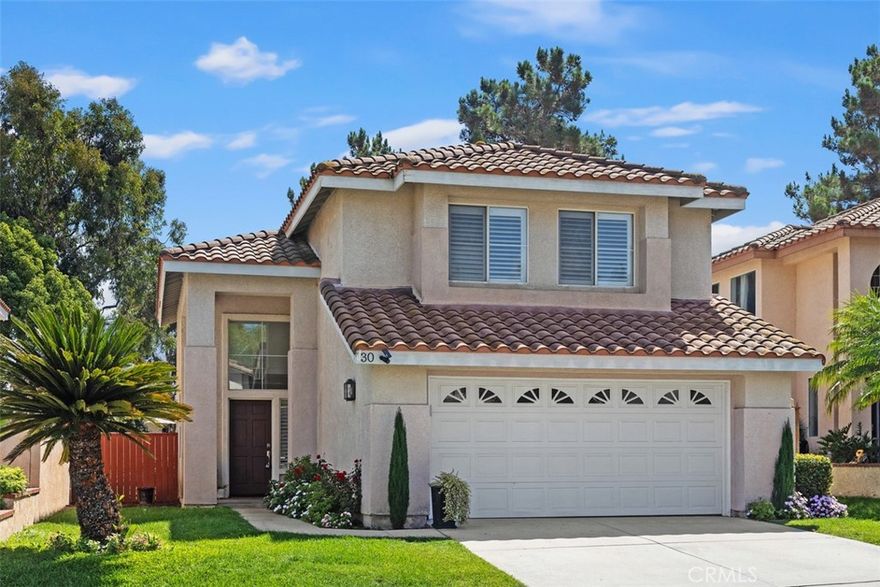 Gorgeous Single Family Detached home in the heart of Rancho Santa Margarita with LOW TAX RATE and NO-MELLO-ROOS! This amazing home is close to all major shopping centers and restaurants. Home features 3-Bedrooms and Den/office or possible 4th Bedroom with 2.5-Bathrooms and two-car attached garage. Home has been completely remodeled with we new A/C unit, granite counter tops in kitchen, subway tile backsplash, recessed lighting throughout, dual-pane windows, new interior paint, water saving toilet fixtures, remodeled primary shower, Bamboo wood flooring all downstairs and all new carpet installed upstairs. Home has beautiful front and backyard overlooking saddleback mountains. Backyard is perfect for barbecuing or just relaxing in your own private yard with no one behind you. Enjoy access to "resort like living" with several community amenities including FIVE swimming pools, beach club, lake, parks, playgrounds, barbecue areas, tennis courts, pickle ball, sand volleyball courts, hiking, biking and walking trails. Conveniently located near Lake RSM, O’Neill Regional Park, shopping centers, restaurants, and TOP-RATED SCHOOLS, this home offers both comfort and convenience in a highly desirable neighborhood. Rancho Santa Margarita is RANKED #1 safest city in California for 2025 according to reports from platforms like reAlpha and eww.californiacitynews.org, for the SECOND consecutive year. Don't miss this opportunity to own in own of the nicest areas in Orange County.