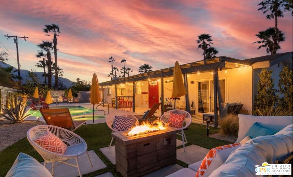 Welcome to 2241 E Finley Rd, a fully furnished 4-bedroom, 3-bath contemporary home available for a 12-month lease, starting December 1, 2025, in the desirable Desert Park Estates neighborhood of Palm Springs. This stylish single-level residence offers turnkey comfort with vibrant modern decor, an open-concept living area filled with natural light, and a spacious updated kitchen with stainless steel appliances, ample counter space, and everything needed for cooking and entertaining. The primary suite includes an en-suite bath and direct access to the backyard, while the additional bedrooms provide plenty of space for family and guests. Step outside to a private backyard designed for year-round enjoyment, featuring a sparkling pool and spa, a shaded lounge area, and low-maintenance desert landscaping that enhances the seamless indoor-outdoor flow Palm Springs is known for. The home also includes central air conditioning and heating, in-unit washer and dryer, and off-street parking. Situated in Desert Park Estates, the home offers quick access to downtown Palm Springs, shopping, dining, hiking trails, and the Palm Springs International Airport, all while being nestled in a quiet residential neighborhood. Available for a 12-month lease starting December 1, 2025, fully furnished and move-in ready. Monthly rent is $4,500.00 with a security deposit of $4,500.00. Trash, gardening and pool service included. Electric, gas, water and cable/internet tenant responsibility.