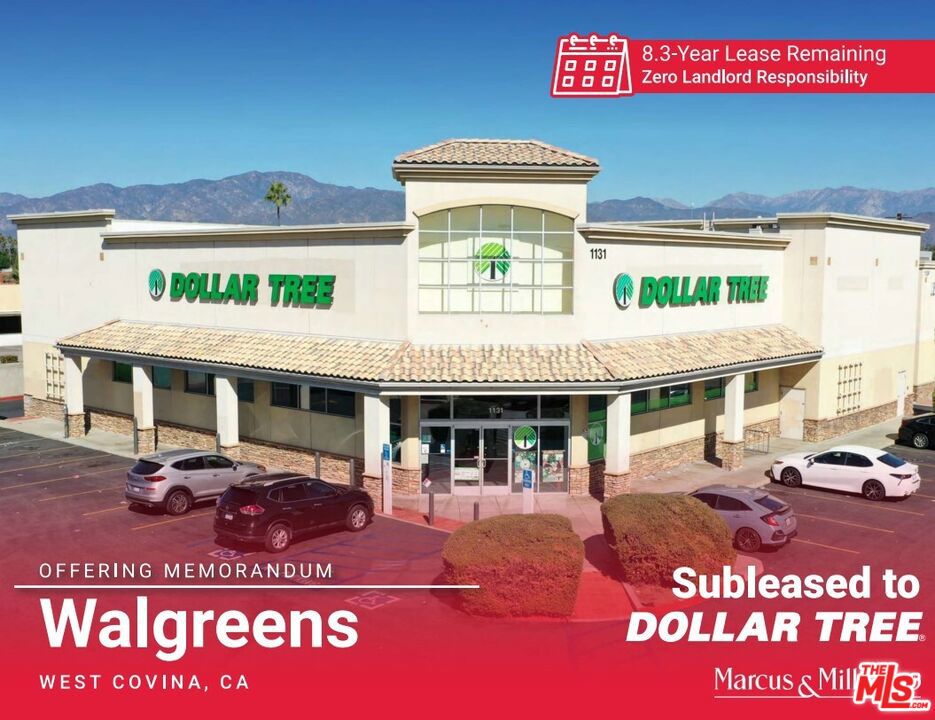 -Walgreens subleased to a Dollar Tree -Absolute Net (NNN) Corporate Lease -8.3 Years Remaining On Original Lease -$435,000 NOI -Signalized Corner -Subleased to Dollar Tree (S&P: BBB) -Ten (10) 5 Year Options -$3,600,000 Guaranteed Lease Payments from Walgreens