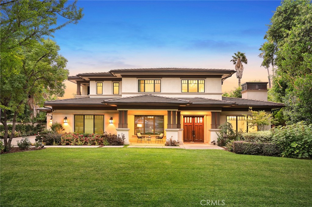 Almost like brand new! This impressive north facing modern Prairie Style Home was perfectly crafted by Mur-Sol Construction and designed by Robert Tong, is located in the desirable neighborhood of Lower Rancho Area within Arcadia. Spacious and inviting, a beautiful and airy entry welcomes you to this fabulous 6,541 SF luxury home on a spacious almost 20,000 SF Lot with 5 en-suites & 5.5 baths. This elegant home features a grand formal entry of ~25 feet high ceilings with formal living room, executive library/office, formal dining room, separate wok kitchen for Chinese cuisine, extra large chef's kitchen with an enormous center island, top-of-the-line appliances, WOLF & Sub-zero, and breakfast nooks, private elevator, home theater, and a spacious family room with picture perfect view of the swimming pool/spa with 5 waterfalls, and BBQ area. Main level completes with a generous size of suite and a downstairs master suite with a walk-in closet with big windows for the incredible view of the backyard which just few steps away. Highlights for the 2nd level are the spacious primary suite with luxury designed bathroom, glamour walk-in closets, formal sitting area for TV setting and stunning backyard view, as well as 3 generous size en-suites. This impressive home within walking distance to Arcadia award winning schools, golf court, Westfield shopping mall, restaurants, etc. Don't miss out this opportunity to call this Home!