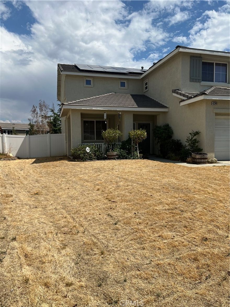 6 bedrooms, 3full baths, Spacious home offers a downstairs bedroom & full bath, remodeled kitchen with quartz counters & island seating, plus an open family room with fireplace. Upstairs loft and large primary suite with walk-in closet and modern updates.The expansive backyard features a covered patio, built-in BBQ, RV access, and a pool & spa (currently drained) ready for your personal touch. Short Sale subject to lender approval