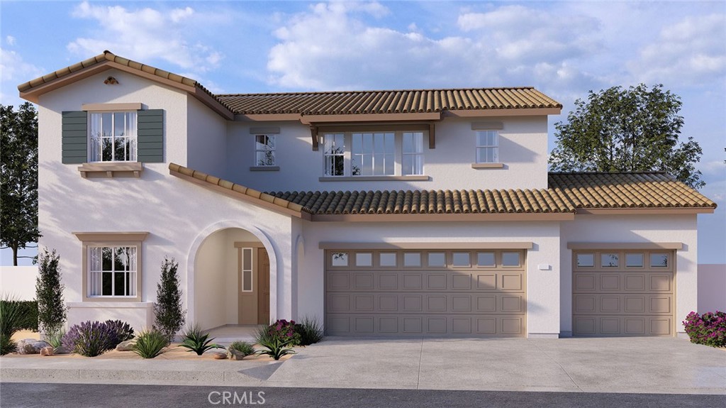 NEW CONSTRUCTION and QUICK MOVE-IN in Wildomar! This 2,239-square foot home has a California Spanish exterior facade and features a DOWNSTAIRS BEDROOM and full bath. Upstairs is the primary bedroom with ensuite, two additional bedrooms, two full bathrooms, and a LARGE LOFT area. The upstairs laundry room has a separate storage area as well! The island kitchen with breakfast bar includes a Whirlpool stainless steel gas cooktop and oven, microwave, dishwasher, Bianco Tiza Quartz countertops and a pantry closet. This home also features Crisp White Shaker-Style cabinetry throughout and upgraded vinyl flooring in the main living areas and plush carpet in the bedrooms, closets and stairs. The direct access 3-car garage is pre-plumbed for an electric car! This truly modern home has all of the Smart Home features that you would expect in a new home and the front yard is fully landscaped and irrigated. The community is situated close to neighborhood parks, shopping and just minutes to freeway access. This home will be ready for move in Mid December. **HUGE SAVINGS!! SOLAR is INCLUDED at "No additional cost to your buyer" - it is INCLUDED IN THE PRICE OF THE HOME**
