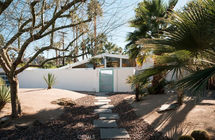 Price Improvement! Experience the ultimate Palm Springs lifestyle at 965 E Twin Palms, more than just a home, it’s an elevated way of living in the legendary Twin Palms neighborhood. Perched on a coveted corner lot, this iconic residence epitomizes mid-century modern elegance, thoughtfully updated and infused with a contemporary, artistic warmth that honors its legendary design heritage. Designed by the acclaimed modernist architect William Krisel AIA, this three-bedroom, two-bath sanctuary is a harmonious blend of timeless architecture and modern comfort. Imagine breathtaking mountain vistas wrapping the home in a natural embrace, with no southern or western power lines to distract from the panoramic views or the serene desertscape. Every inch of this property echoes a meticulous reimagination, an artistic reinterpretation that respects the original integrity while embracing sleek, modern lines and open, airy spaces. Step inside to discover floods of natural light streaming through clerestory windows, accentuating premium materials from the bath consists of Calcutta Viola Marble to appliances that elevate daily living. The 2021 interior renovation ensures modern convenience with updates to HVAC, pool, pool equipment, windows, doors, and systems, blending style with function seamlessly. Nestled in one of Palm Springs’ most vibrant neighborhoods, you’re just moments from legendary downtown Palm Springs, lively social hotspots, and cultural gems, offering the quintessential desert city experience. Whether relaxing by your private pool, entertaining friends, or simply soaking in the mountain views, this home delivers more than luxury, it delivers a lifestyle infused with Palm Springs’ coolest energy. And here’s the best part: no land lease, just pure ownership. Showings are available with 48 hours' notice, giving you the perfect opportunity to explore this rare gem firsthand. This remarkable property is also a highly successful income-generating retreat, being offered furnished per Seller inventory. Live where history meets modernity, in a home that truly stands apart.