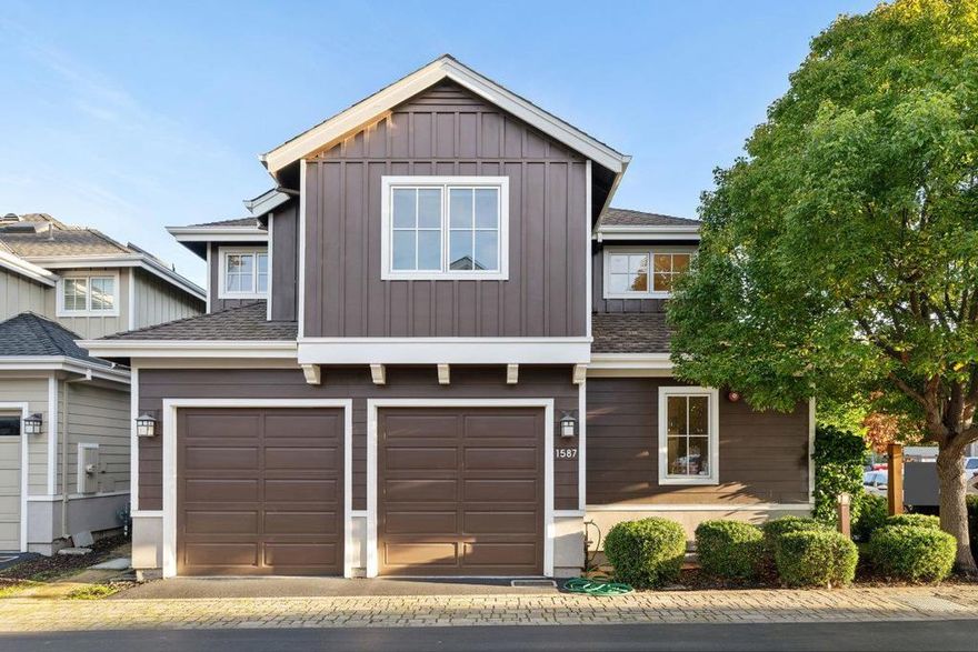 Welcome to 1587 Kentfield Avenue, where refined craftsmanship, modern comfort, and thoughtful design come together in one of Redwood Citys most desirable neighborhoods. Built in 2013 by renowned luxury builder Pacific Peninsula Group, this home showcases timeless finishes, an efficient layout, and the indoor-outdoor flow that defines California living. A tree-lined street sets the tone as you arrive. Inside, natural light fills the open main level, where the living room, dining area, and kitchen connect seamlesslyideal for daily living and effortless entertaining. The private patio and backyard offer a perfect space for alfresco dining, gardening, or simply unwinding. Upstairs, the spacious primary suite features a generous walk-in closet, soaking tub, dual sinks, and large shower. Two additional bedrooms and a full bath sit nearby, along with a convenient laundry closet. Recent updates include refreshed finishes, new carpet, and updated appliances. The attached two-car garage offers excellent storage and an EV charger. Moments from Woodside Plaza, local parks, and Redwood Citys vibrant downtown, this prime location provides easy access to shopping, dining, Caltrain, and major commute routes. Move-in ready and meticulously maintained.