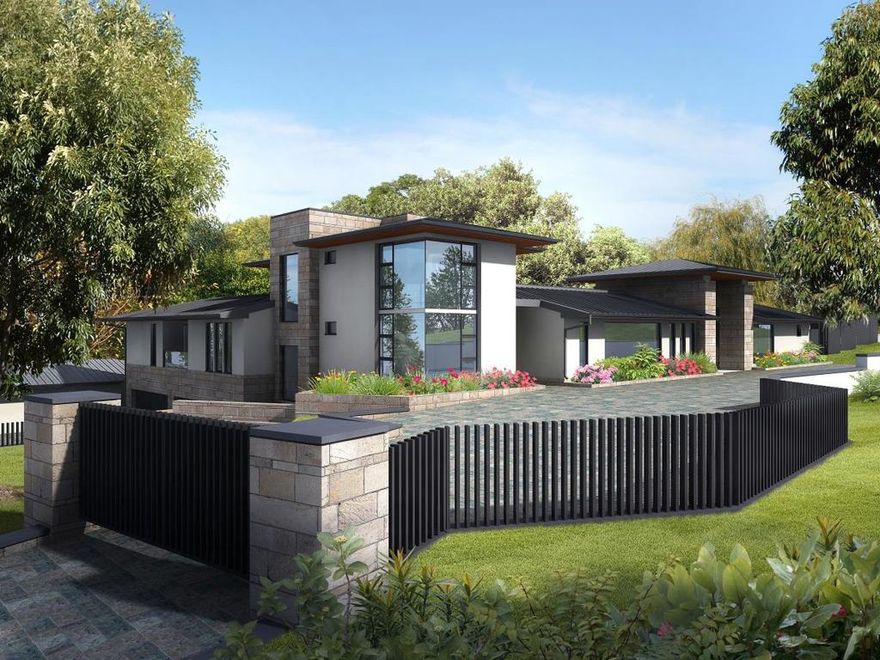 CUTTING-EDGE NEW CONSTRUCTION   Incredible estate marrying state-of-the-art luxury with natural Privacy. Its premier location nestled against Bear Gulch Reservoir permits a blend of calming nature views and dramatic, unparalleled cityscapes. One-of-a-kind spaces will be found throughout, including a vast dual-island kitchen, two-story office/library, rooftop lounge, home cinema, and palatial master retreat. Glass walls retract to connect the interiors to grounds showcasing patios, a bocce court, and an infinity-edge pool. Additionally, the estate will be wired with Savant automation and engineered with radiant heat and solar power. Main house of 11,327 sf: 5 en-suite bedrooms plus a 4-car garage of over 1,200 sf. Guest house of 1,079sf w/full kitchen, laundry, bed & bath, private yard. 441 sf pool house with kitchen, interior bath, outside shower. Gorgeous grounds. Scheduled for completion in May/June of 2021.