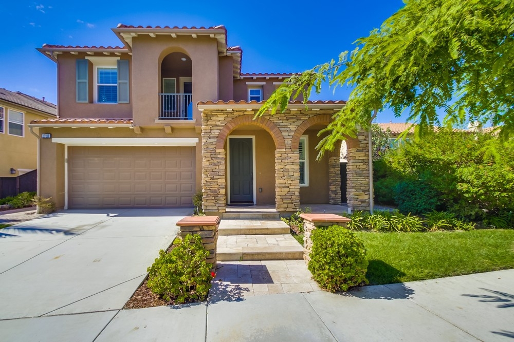 Beautiful curb appeal with stone decorated porch! Open floor plan with hardwood throughout! No carpets! Highly upgraded spacious kitchen with center island with granite countertop, SS appliances, and top to bottom backsplash tile. Upgraded master bath with jetted tub. Tranquil backyard with putting green and fruit trees. Elevated lot with mountain view. 3 car tandem garage with built-in cabinet! Walking distance to award winning Monterey Ridge Elementary and parks. Close to shopping and restaurants! Neighborhoods: 4S Ranch Equipment: Dryer,Fire Sprinklers,Garage Door Opener, Range/Oven, Washer Other Fees: 0 Sewer: Sewer Connected Topography: LL