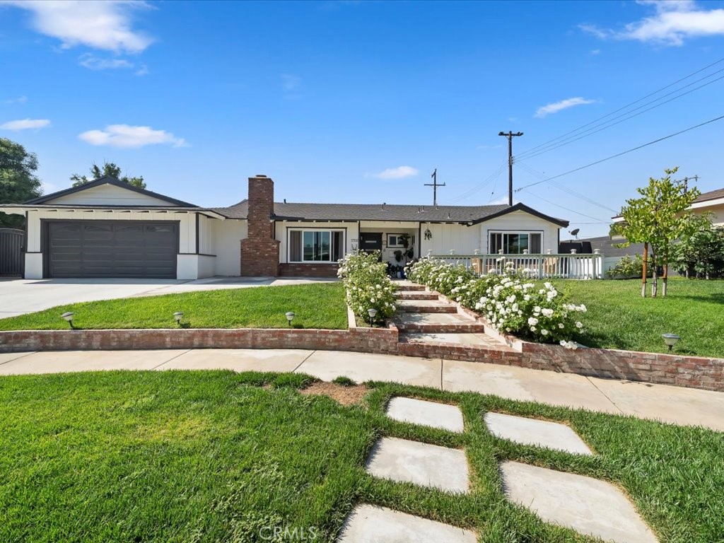 Beautiful Designer Enhanced Home located at the end of a cul-de-sac! So Many Upgrades! All New Windows and Door's! New Exterior Paint! New concrete and brick pavers lead you to your front patio area with vinyl privacy fencing, this pathway invites you to this spectacular home. Spacious Living Room with recessed lighting and fireplace. Remodeled kitchen with quartz counters, custom white soft closing cabinetry, gas stove with grill, recessed lighting with huge center island great for family entertaining. Lots of natural light throughout this home. Large open dining area with newer sliding door to outside covered patio. Master suite boasts custom closets, remodeled master bathroom with custom raised vanity, quartz counters and beautiful porcelain tile in shower. All bedrooms are generous in size with custom closets. Hall bathroom has custom vanity and tub. Newly remodeled Laundry is inside with new back door with access to side yard for convenience. Home offers whole house life source water system, and paid off Solar System. Enjoy fresh home grown fruit tree's (apple, orange and lemon)! Back yard has Covered Patio and plenty of back yard space, ready and waiting for you and your family. This quiet Community Offer's optional community pool in the neighborhood! Ready to take a splash!