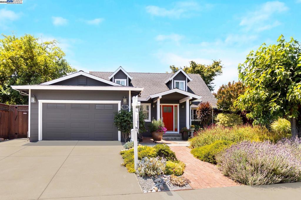 Welcome to this stunning, fully remodeled North facing home in Pleasanton’s sought-after Highland Oaks neighborhood. This beautifully upgraded residence features a bright, open floor plan with wood-beamed ceilings, skylights, and recessed lighting that create a warm, inviting atmosphere. The chef’s kitchen boasts upgraded appliances, sleek finishes, and ample space for entertaining. With two bedrooms conveniently located on the ground floor and Elfa closet systems throughout, storage and functionality are at their best. Enjoy the private backyard oasis with a sparkling pool and lush landscaping—perfect for relaxing or entertaining. You'll love the variety of fruit trees like apple, pear, lemon and fig along with garden beds filled with fresh tomatoes. Additional highlights include dual air systems, a Tesla battery for energy efficiency and peace of mind and little bonus features like the heated bathroom floor upstairs. Ideally situated near top-rated schools, parks, shopping, and commuter routes, this home truly has it all!
