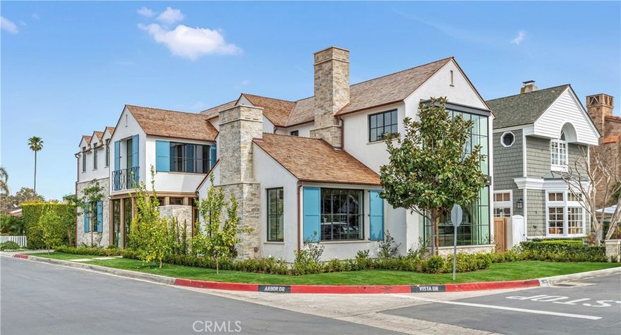 Nestled within the exclusive guard-gated community of Bayshores, this newly built 2024 residence blends timeless traditional architecture with refined coastal elegance. Set on a coveted corner lot, the home offers 4 bedrooms, 4 bathrooms, and an office, thoughtfully designed for both comfort and entertaining. The heart of the home is a stunning gourmet kitchen featuring a large marble center island, butler’s pantry, and top-of-the-line appliances and finishes. Beautiful steel windows and wood flooring flows throughout, enhancing the home’s warm, inviting atmosphere. An elevator connects all levels, including a third-floor loft that opens to a private deck—perfect for sunset views or relaxed gatherings. Outdoor living is effortless with the family room opening to a beautiful patio complete with a fireplace and built-in BBQ, surrounded by gorgeous landscaping that complements the home’s elegant design. Additional highlights include a three-car garage. Built by renowned builder Neil Longman and interiors curated by celebrated designer Casey Hill, who showcased this home in the 2024 Newport Beach Home Tour. Enjoy the unparalleled lifestyle of Bayshores, featuring two private beaches, a children’s play park, and a boat marina, all within one of Newport Beach’s most sought-after, private, bay front communities.