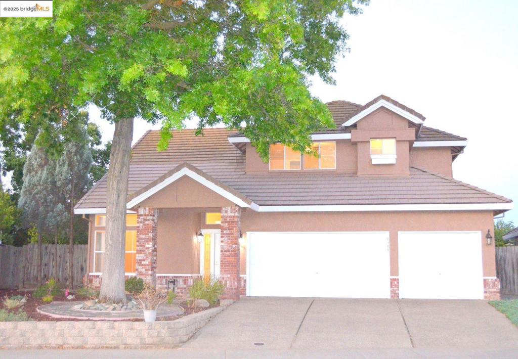 Nestled in a serene, quite, cul-de-sac neighborhood, this 4-bedroom, 3-bathroom home offers a perfect blend of comfort, style, and convenience. An inviting & spacious floor plan, vaulted ceilings, abundant natural light with bright & airy atmosphere. Featuring an updated kitchen with lots of counter space and cabinets. A breakfast nook for casual dining and formal dining area. There's a bedroom and full bath on the first floor & a large 3 car garage with EV charging. The backyard is meticously landscaped with room for your own touches. There's a sand pit for a plenty of fruit trees providing a tranquil backdrop for relaxation & play. Plenty of storage with a large shed. Located in a fantastic community, this home is minutes away from local parks, top-rated schools, community center, shopping centers, a variety of dining options. With easy access to major freeways, commuting is a breeze. No HOA or Mello-Roos. A trail behind the home.
