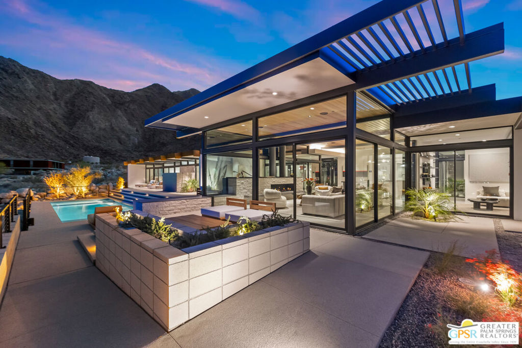 When Architecture becomes Art. Donald Wexler was asked to come out of retirement in 2010 to Design one last home and with the help of architect Lance O'Donnel, at long last became a reality. Originally Designed in 2011 this timeless home has just finished being built and will be an important piece to Palm Springs History. The home boasts 4 Bedrooms, 4.5 Bathrooms and Media Room. Technology includes Lutron/Crestron, Lutron shades throughout, Owned Solar, Battery Backup, Security Cameras, High efficiency air conditioning and appliances including an air conditioned garage. Appliances are Jenn-Air, all bathroom plumbing fixtures are Duravit including 2 bathrooms with Sensowash toilets, tankless water heaters and Lennox air conditioners. Located in the premier development of Desert Palisades. Desert Palisades is a gated community consisting of the finest new homes in Palm Springs just minutes from downtown Palm Springs.
