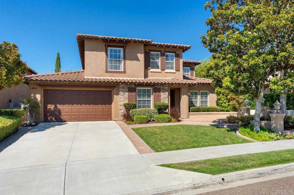 Discover exceptional living in this beautifully updated home, perfectly situated on a spacious private lot within a quiet cul-de-sac in the highly desirable 4S Ranch community. Offering 4 bedrooms plus a flexible office/optional 5th bedroom, the thoughtful floor plan includes a formal living room with fireplace, a dedicated dining room, and a sun-filled great room that opens to the recently updated chef’s kitchen with white cabinetry, stainless steel appliances, a serving island, and custom tile backsplash. A casual dining nook and family room provide additional gathering space overlooking the serene backyard. Upstairs, a curved staircase leads to three bedrooms, a loft, and the private primary suite with a spa-like bath featuring dual vanities, a soaking tub, and walk-in closet. Additional upgrades include paid solar, EV charging, and fresh interior paint and vinyl wood flooring throughout. Outdoors, enjoy the quarter-acre lot with lush landscaping, a lawn, a fire pit, and built-in BBQ island—perfect for entertaining or relaxing. All of this is set within the vibrant 4S Ranch community, offering parks, trails, shopping, dining, and easy freeway access. Served by the acclaimed Poway Unified School District, and within walking distance to the neighborhood high school, this home truly captures the best of San Diego living.