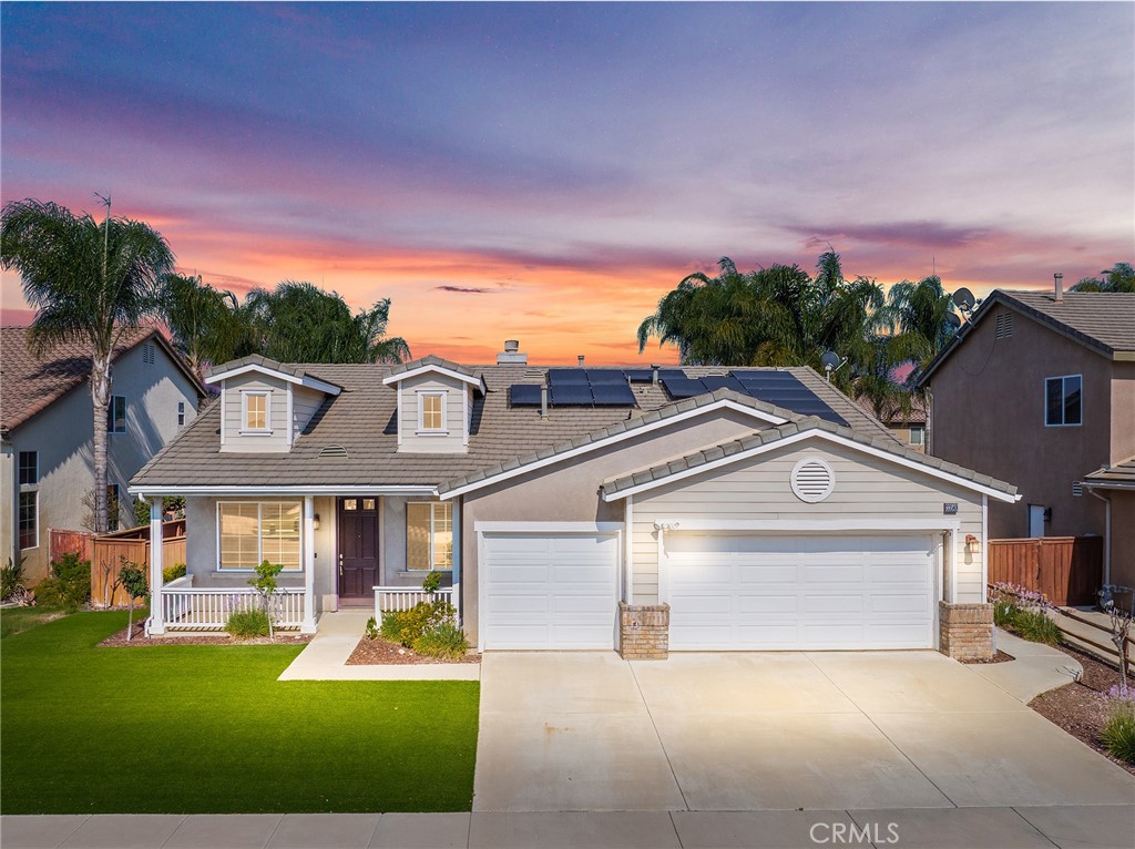 Welcome to this beautifully upgraded, resort-style single-story home nestled in the highly sought-after community of Mapleton. Designed with both comfort and entertaining in mind, the open-concept floor plan offers a spacious family room with a cozy fireplace and a bright, airy kitchen. The kitchen features crisp white cabinetry, stainless steel appliances, recessed lighting, a generous center island with bar seating, and ample storage — the perfect space to gather with family and friends.
Step outside to your very own backyard oasis, where a sparkling saltwater pool and spa set the stage for unforgettable days and evenings. The outdoor amenities continue with a built-in BBQ island, fire pit with custom concrete seating, and the convenience of a private outdoor bathroom. A covered patio with ceiling fans and beautifully landscaped, low-maintenance grounds — including artificial turf in the front yard — make outdoor living effortless and enjoyable year-round. Plus, with a dedicated thermal solar system for the pool, you can enjoy warm, heated swims without the extra utility cost.
Additional highlights include plantation shutters throughout, custom closet systems, a built-in wine rack, epoxy-coated garage floors, a charming covered front porch, and an a solar system for maximum energy efficiency and savings. The home is also equipped with a whole-house fan, offering quick and efficient cooling while reducing reliance on air conditioning.
Ideally located near scenic walking trails, parks, and just minutes from shopping, dining, and freeway access, this single-story home truly has it all.