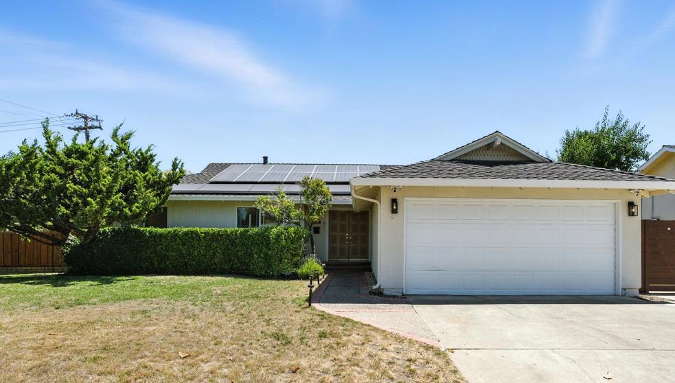 Rare opportunity to own a 3 beds 2 baths fully modernized 10K+ sqft lot home in the sought-after tree-lined streets of Sunnyvale. The kitchen has been transformed into a culinary haven featuring with Lusso white Oak European cabinets, high-end Bosch and Gagganeau appliances, Liebher wine cabinet, Delta Touch kitchen faucet, and smart home integration. The bathrooms have been completely remodeled with luxurious amenities, including smart toilets and a Jacuzzi tub. The entire house has been upgraded with anti-scratch flooring and LED ambient lighting. Additionally, the home is equipped with central AC, solar panels, and a water softening system for ultimate comfort. The family room, living room, and primary bedroom all lead to the backyard through sliding doors, creating a seamless indoor-outdoor living experience. The double garage features convenient storage shelves, a MYQ smart garage opener, Tesla charger, and a laundry area with two sets of washer and dryers. Outside, the low-maintenance yard is adorned with fruit trees. Located in the prime neighborhood of Sunnyvale, residents will enjoy easy access to shopping centers, dining options, entertainment venues, parks, simple commute to major employers and the option to join Cupertino School District Alternative Programs.