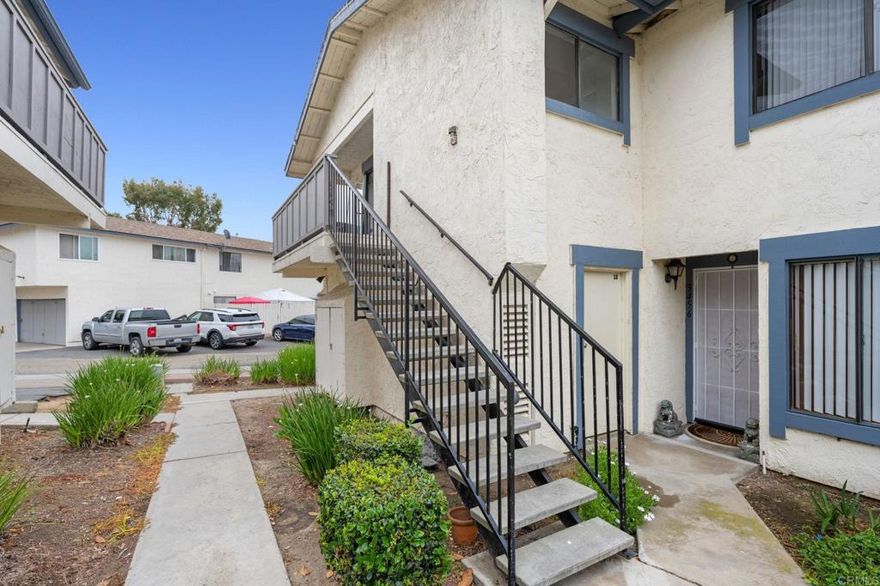Great single story upstairs unit.  Open layout with living room dining room kitchen set up in the front and 3 bedrooms an 2 bathrooms on on floor.  Enjoy the new updates - Luxury vinal plank floors, new paint and baseboards, faucets countertops and hardware.  Master has a nice sized walk in shower and the guest bathroom has a tub to meet all of your needs.  The laundry available in unit.  There is a balcony out front that is perfect for relaxing and catching the ocean breezes.  You will love the proximity to shopping, restaurants the freeway, and Costco.  Enjoy award winning Carlsbad schools make this a perfect investment!