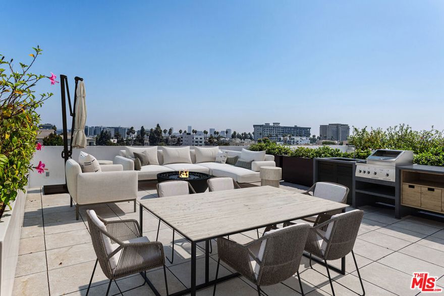 Welcome to 425 Palm in Beverly Hills, the pinnacle of elevated living. Residence 401 offers the luxury of direct elevator access into a private foyer, opening to an expansive 3-bedroom, 3.5-bathroom home with 3,411 interior SF, 111 SF patio, and 715 SF customizable rooftop deck overlooking Los Angeles. The open-concept layout flows effortlessly from the gourmet kitchen into the dining and living areas. Finishes include Wolf and Sub-Zero appliances, a built-in Miele coffee system, Caesarstone countertops, Italian Gessi fixtures, and Linea Quattro European cabinetry. Additional highlights include a dedicated laundry room and three side-by-side subterranean parking spaces. 425 Palm refines daily living with curated amenities such as a state-of-the-art fitness center, rooftop outdoor kitchen, spa, attended lobby, and secured access, all within the heart of Beverly Hills.