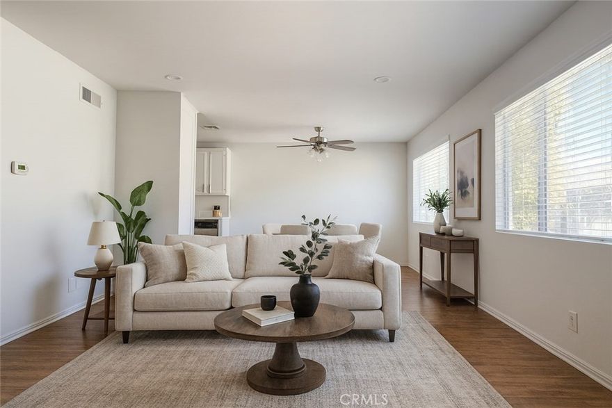 1. LOCATION: Prime Tarzana - minutes to Ventura Blvd, shopping, dining & freeways
2. INTERIOR: 2 bed/2 bath upstairs condo (966 sq ft) with open floor plan, fresh paint & Brand New AC Unit
3. FEATURES: Large primary suite with walk-in closet | Walk-in pantry | Laminate & tile flooring throughout
4. AMENITIES: Resort-style gated community - 3 pools, 2 spas, BBQ areas, playground
5. PARKING: 1 covered carport + private storage | Additional gated parking with permit
6. COMMUNITY: serene gated community in the heart of Tarzana featuring lush landscaping, mature trees, and brick walkways.

Note: Some photos are virtually staged.