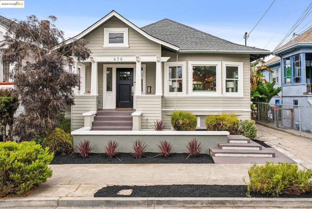 Charming 3-bedroom, 2-bath home built in 1914, blending original character with thoughtful updates. The open-concept kitchen, dining, and living areas create a bright, inviting space for gatherings or everyday living. A beautifully updated kitchen sits at the heart of the home, while hardwood floors throughout add warmth and elegance. Original details—arched doorways, moldings, and trim—bring timeless appeal, while spacious bedrooms and two full baths offer comfort and practicality. The private yard is perfect for kids, pets, or entertaining friends, with plenty of room to relax. Located within the assigned area for Peralta Elementary, one of the community’s most beloved neighborhood schools. This welcoming block is known for its friendly neighbors and close proximity to Nick’s Pizza, Berkeley Bowl, Ashby BART, and cozy cafés just a few doors down. A North Oakland gem offering charm, convenience, and a true sense of community.