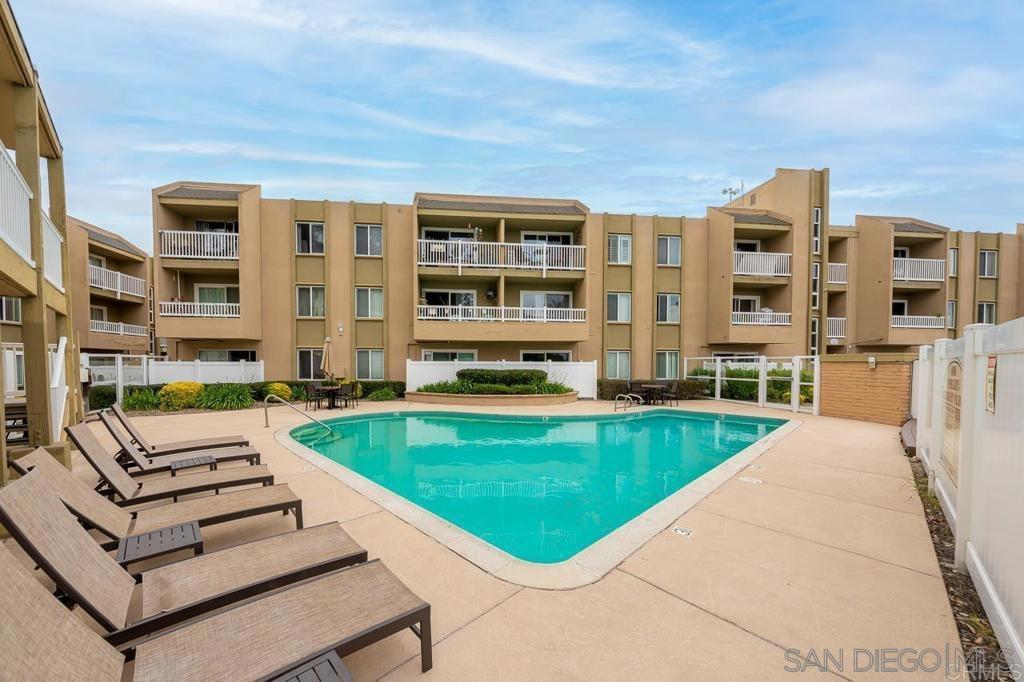 Beautiful top floor unit with lots of light and a spacious balcony with easterly views. This amazing unit is very spacious, bright and airy. It allows for easy living in a complex that is quiet and offers lots of amenities. Lounge by the pool in the summer or have your parties utilizing the club house. Kitchen has updated appliances, granite counter tops and a dishwasher. Bathroom features double sinks perfect for morning rushes. Laundry is within the building on the same floor. Elevator access to the unit. This floor was recently remodeled and shows wonderfully. Centrally located and accessible to popular North Park restaurants and shops. Hurry up. These units are highly desirable and won’t last.