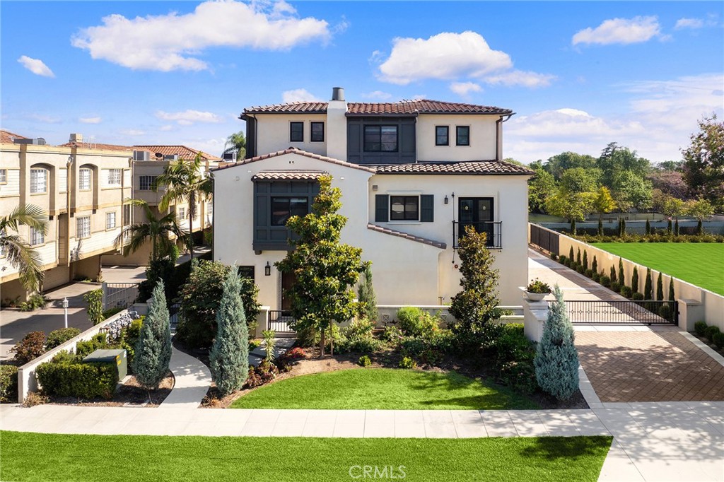This Stunning Mediterranean/Spanish Revival Townhouse built by Bowden Development, designed by Robert Tong, and finished in Year 2021, is perfectly located in a Gated Community in the Heart of Arcadia! This is a Rare Opportunity to own a Front Unit Home with only One Common Wall sharing with the neighbor. There are only 5 Units in this Community! This beautiful home features an In-Law Floor Plan - the Ground Level Bedroom and Bathroom with its Own Separate Access, which is ideal for Seniors, Guests, a work-from-home Office, a GYM, or an Extra Rental Income collection. Luxury Vinyl Flooring and Modern Lightings throughout! This home has Lots of Windows and offers an Abundance of Nature Light! Upstairs, enter the bright and spacious Great Room, Dining Area, and an Enclosed Patio overlooking the Mountain View! The State-of-the Art Kitchen boasts Custom Cabinetries, Stainless Steel Appliances, Quartz Countertops, Tile Backsplash, Decorative Shelving, and a Central Island. The Hallway leads to a Spacious Bedroom with a Mountain View Patio & a unique Bay Window, a Fully Upgraded Bathroom, and an Individual Laundry Room with Built-in Cabinets finish the Second Floor. The Primary Suite is located on the Top Floor offering the most Amazing Mountain Views! The Master Bathroom features Dual Sinks, a Soaking Tub with a separate Glass Door Walk-in Shower, and a big Walk-in Closet. All the three bedrooms have their own Walk-in Closets. Other features include Newer Plumbing Fixtures, Energy-efficient Dual Glazed Windows, a High-Efficiency AC System, Tankless Water Heater, Security System with Cameras and RING doorbell. Powerful EV Charging System and Built-in Cabinets for extra storage in the attached 2-Car Garage. The Front Porch and the Professionally Landscaped exterior tastefully reflect the architecture of this townhome. There are Convenient Guest Parking Spots. This Luxury Home is Meticulously Maintained by The Only Owner, and it has never been rented. Location, Location and Location! Only a few minutes' driving or Walking Distances to Shopping, Dining, Arboretum, Racetrack, Santa Anita Golf Course/Park, and Award-winning Arcadia Schools. This is a Truly Lovely Home! Bring your imagination, and this home will be yours!!! Must see to appreciate it!