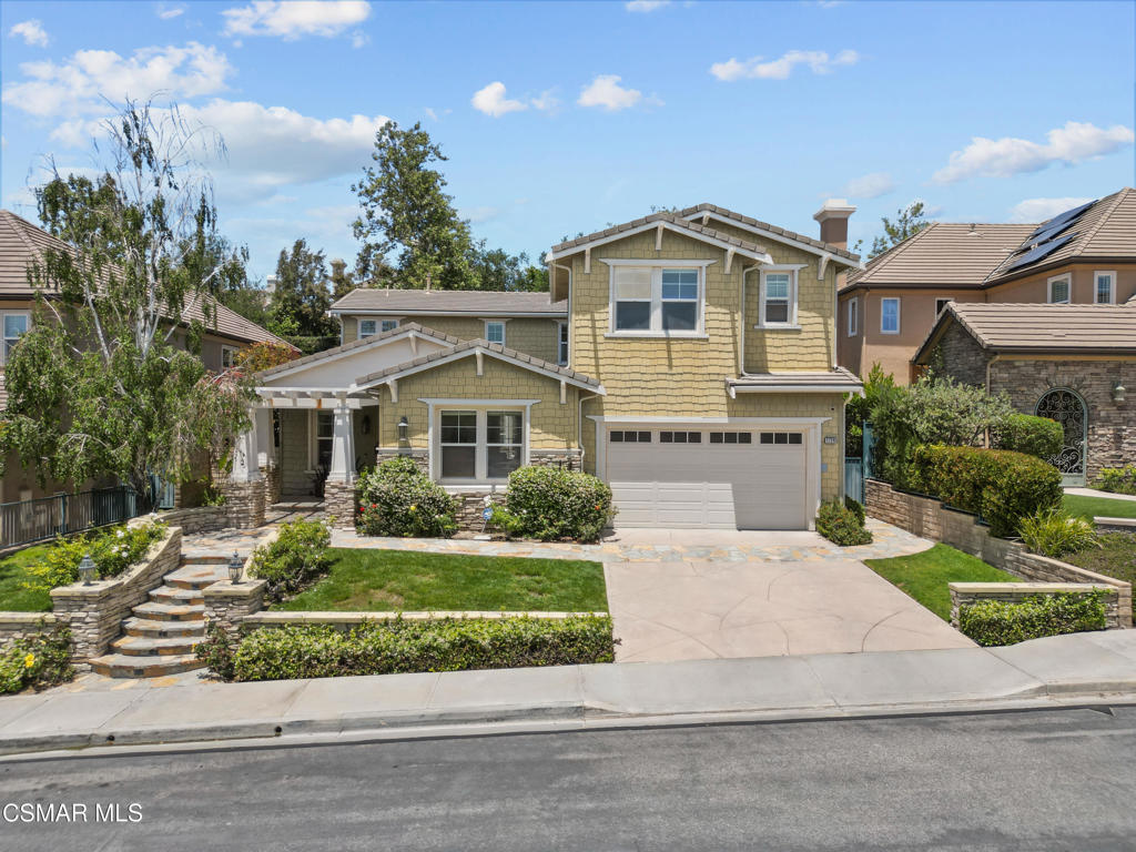 Welcome to The Highlands at Big Sky! This stunning cul-de-sac home blends comfort, style, and California indoor/outdoor living. The spacious living and dining rooms open to a charming private courtyard with a spa and cafe lights perfect for entertaining or relaxing evenings under the stars. The open-concept gourmet kitchen features gleaming granite countertops, a center island with breakfast bar, and a sunny dining area that flows seamlessly into the family room, complete with a cozy fireplace, built-in media center, and plenty of natural light. The grand primary suite offers a spa-like retreat with an oversized jacuzzi tub, walk-in shower, dual vanities, and a generous walk-in closet. An ideal layout includes a large downstairs bedroom with its own private bath perfect for guests or a mother-in-law suite as well as oversized secondary bedrooms, a large upstairs laundry room with built-in cabinetry and a linen sink, and beautiful wood flooring throughout. Additional features include a 3-car garage, a private backyard, and Owned solar system. Located in the desirable and family friendly Big Sky community, this home is surrounded by scenic hiking and biking trails, greenbelts, a nearby dog park, and offers easy freeway access. This is the lifestyle you've been waiting for!